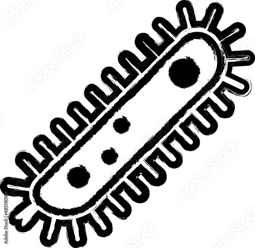 microbe vector icon in grunge style