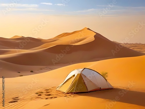 Caravan camping in the desert nature  the beauty of the desert landscape  sand dunes  quiet atmosphere  camping places  a wild camping trip in the desert  tourist camps in the desert  kashta br  deser