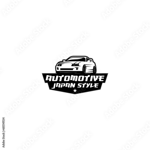 JDM Japan Style Automotive Logo Design White Background Black Color