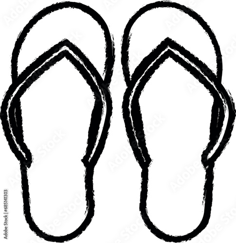 flip-flops vector icon in grunge style