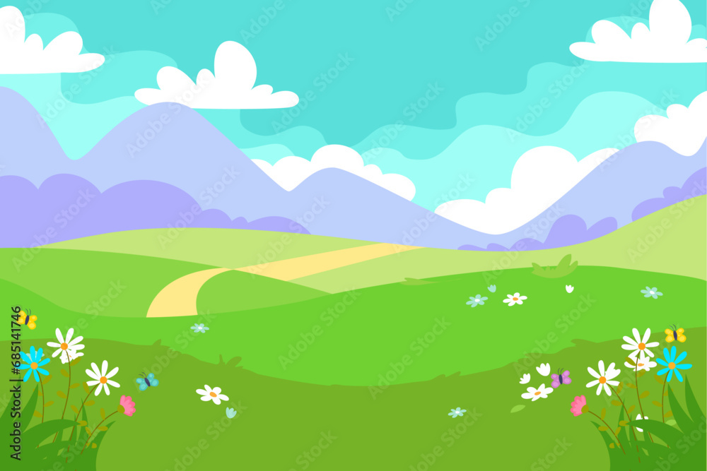 Spring landscape design for background