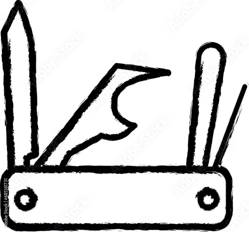 jackknife vector icon in grunge style