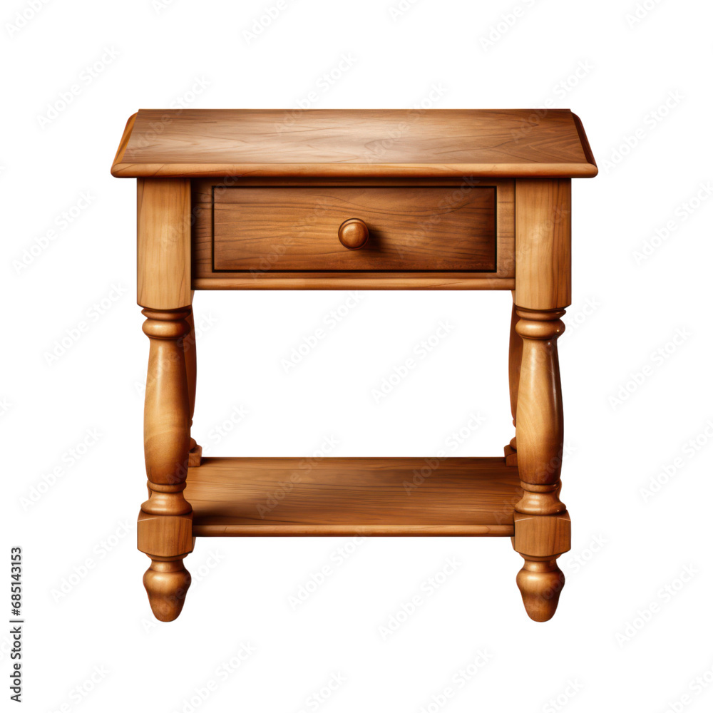 Cabinet, bedroom wooden furniture nightstand isolated on white transparent, PNG