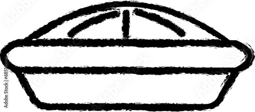 meat pie vector icon in grunge style