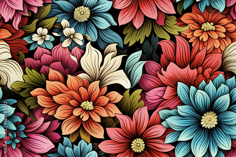 Naklejka premium Floral Background Floral Wallpaper Floral Image Flower Background Flower Image Flower Wallpaper Illustration 