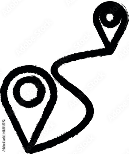 connection of two pins vector icon in grunge style