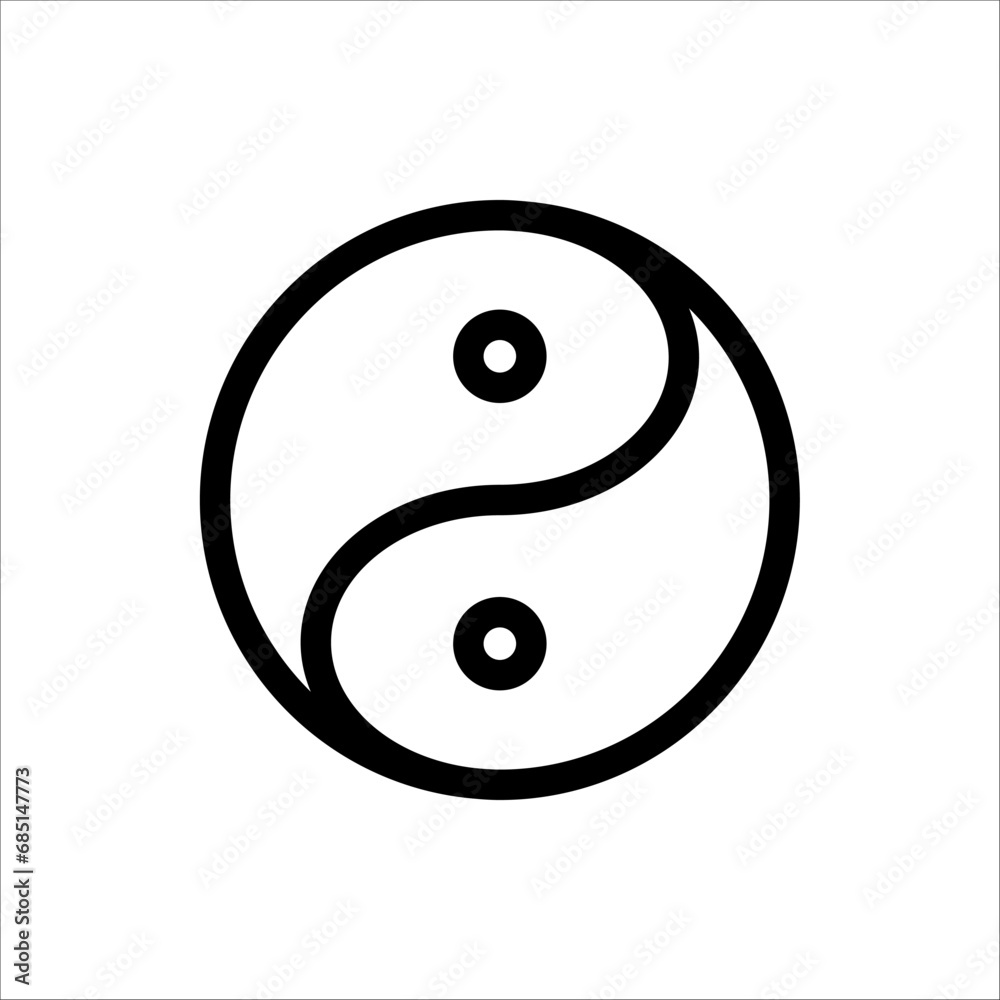 Yin and Yang vector symbol on white background Yin and Yang vector symbol on white background