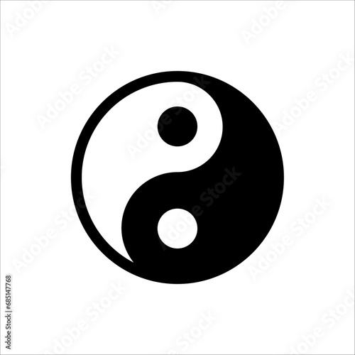 Yin and Yang vector symbol on white background