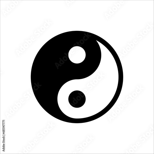 Yin and Yang vector symbol on white background
