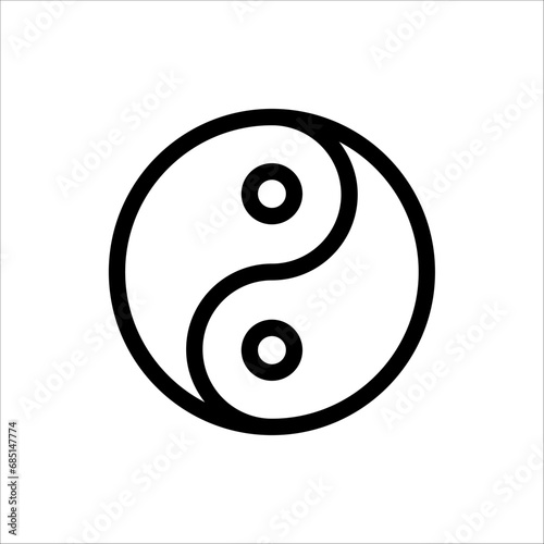 Yin and Yang vector symbol on white background