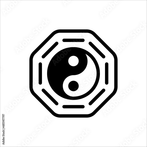 Yin and Yang vector symbol on white background
