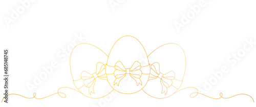 Easter eggs line art style. easter day elements
