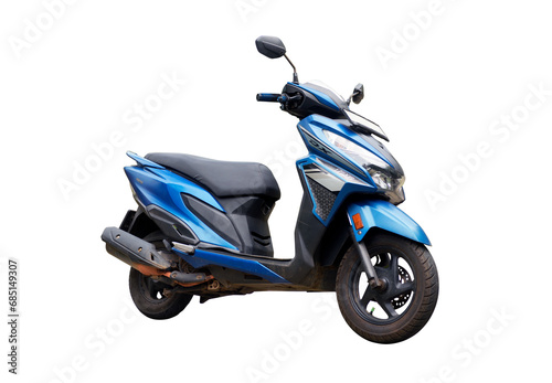 Scooter blue isolated on white background. photo