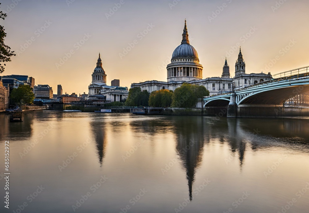 Fototapeta premium Soothing Spires: St. Paul's Cathedral in Morning Light