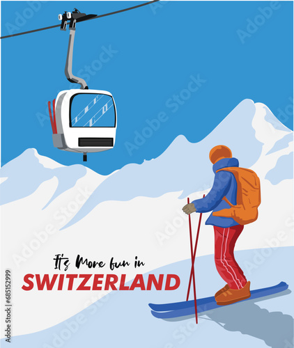 ski lift in the mountains
