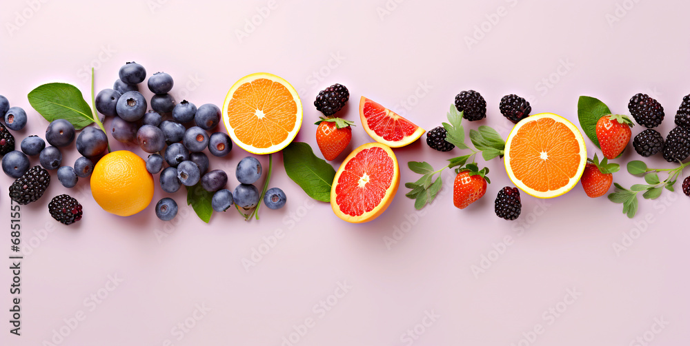Various fruits healthy food concept Arrange a beautiful view Including fruits with high vitamins, fresh fruits such as oranges, apples, grapes, etc., with space on a pastel violet background. Various fruits healthy food concept Arrange a beautiful view Including fruits with high vitamins, fresh fruits such as oranges, apples, grapes, etc., with space on a pastel violet background.