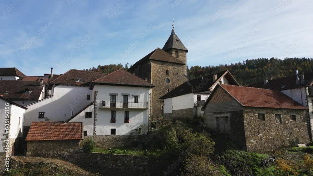 Ochagavia, Church of Saint John the Evangelist. Navarrese Pyrenees. Salazar Valley. Ochagavia, Church of Saint John the Evangelist. Navarrese Pyrenees. Salazar Valley.