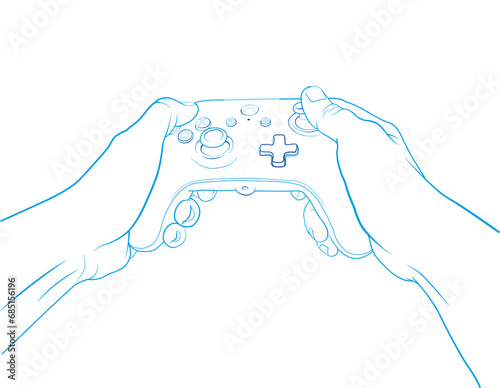 game console controller hands drawing videogames