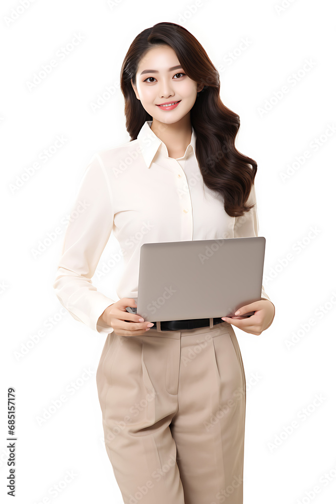 portrait of a asian business woman with white background (AI Generated) portrait of a asian business woman with white background (AI Generated)