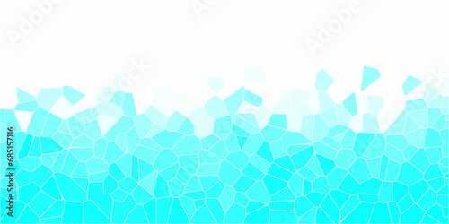 light azure and black Broken Stained Glass Background with White lines Voronoi diagram background. Seamless pattern with shapes vector Vintage Illustration background. Geometric Retro tiles pattern