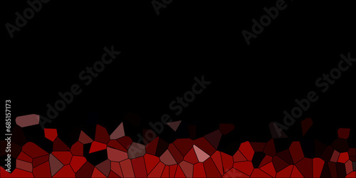 Dark red anda black Broken Stained Glass Background with White lines. Voronoi diagram background. Seamless pattern shapes vector Vintage Illustration background. Geometric Retro tiles pattern photo