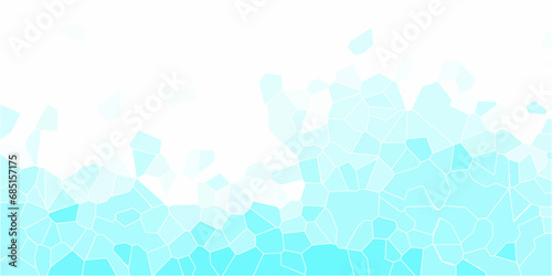 light azure and black Broken Stained Glass Background with White lines Voronoi diagram background. Seamless pattern with shapes vector Vintage Illustration background. Geometric Retro tiles pattern