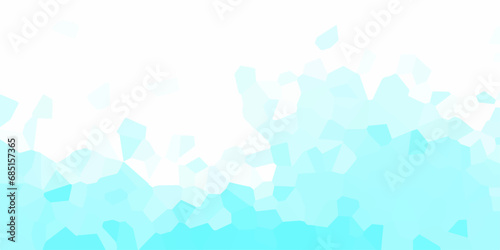 light azure and black Broken Stained Glass Background with White lines Voronoi diagram background. Seamless pattern with shapes vector Vintage Illustration background. Geometric Retro tiles pattern