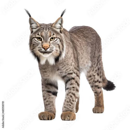 beauriful iberian lynx cat isolated on white