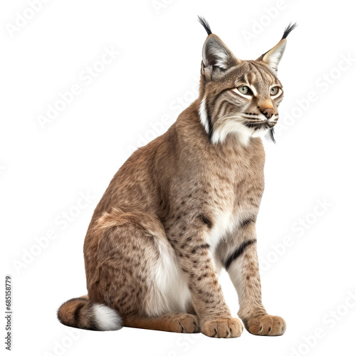 beauriful iberian lynx cat isolated on white