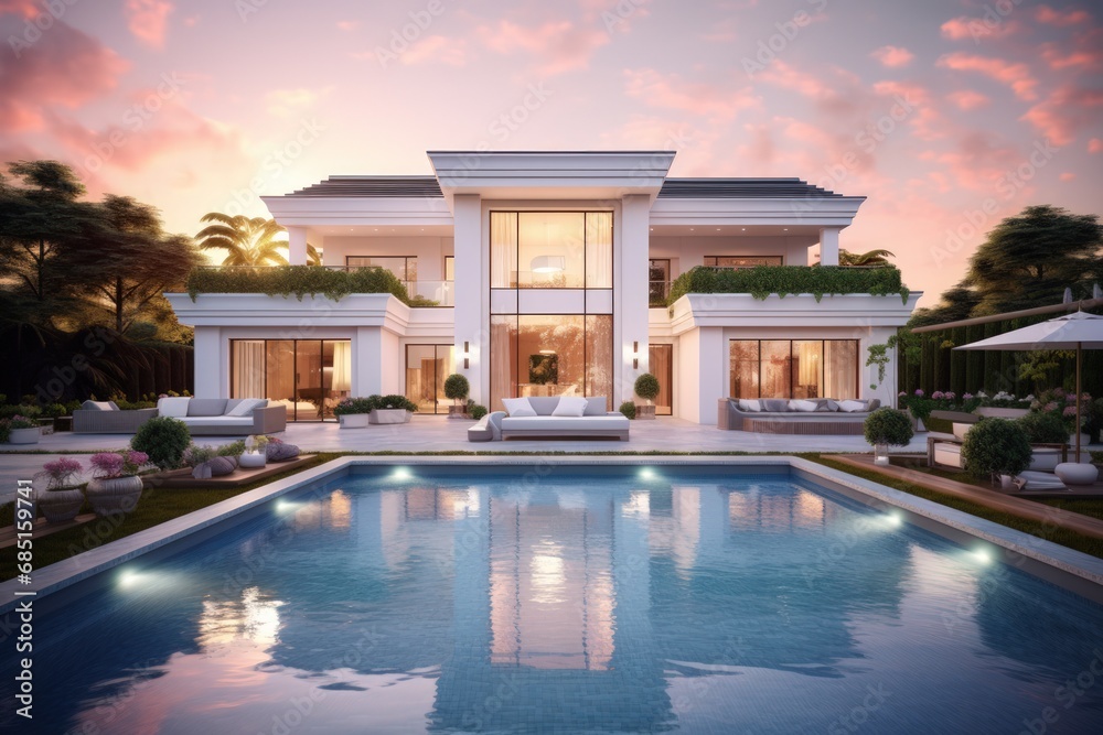 luxury house with swimming pool