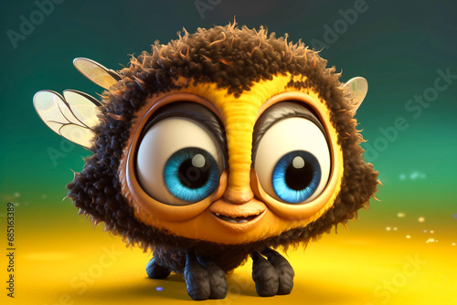 adorable little bumblebee with big eyes