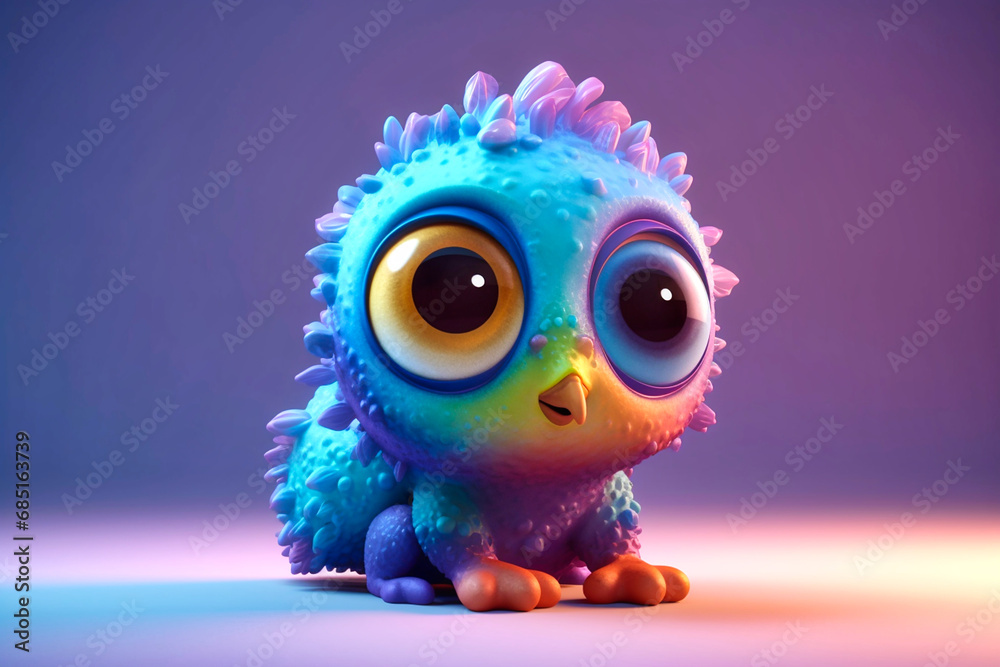 Fototapeta premium adorable little fictional with big eyes