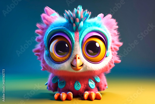 a cute little fictional animal with big eyes