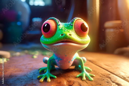 a cute little adorable frog with big eyes photo