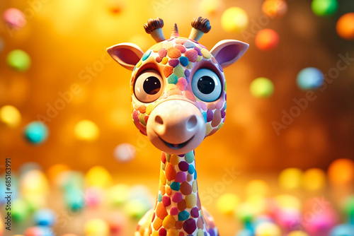 a cute little adorable giraffe with big eyes