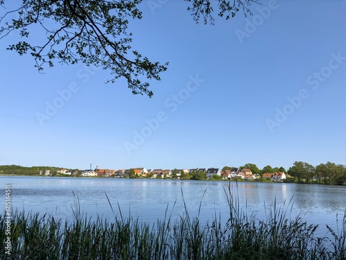 Hiking around Gråsten castle lake - Gråsten in the Jutland region of southern Denmark. It is best known for being the summer residence of the Danish Royal Family. Denmark photo