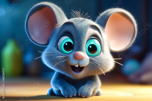 a cute little adorable mouse with big eyes