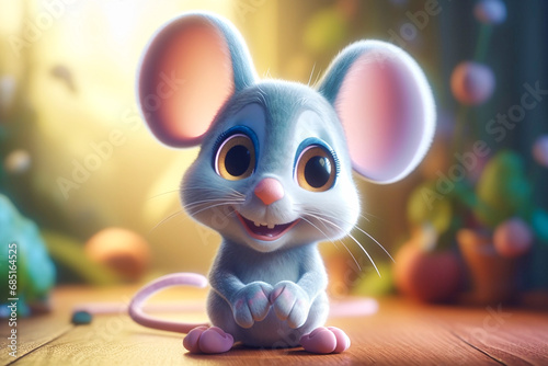 a cute little adorable mouse with big eyes