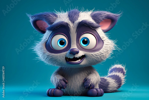 a cute little adorable raccoon with big eyes
