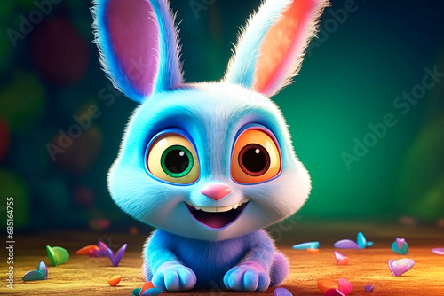 a cute little adorable rabbit with big eyes