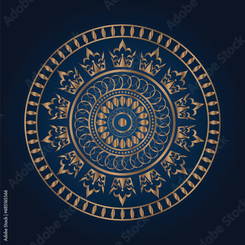 Vector luxury mandala background with golden pattern east style