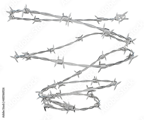 
A 3D illustration featuring a coiled steel wire crafted into a dynamic swirling spiral shape, presented on a transparent background in PNG format.