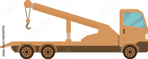 Traffic trailer tow truck icon cartoon vector. Roadside crash. Repair help