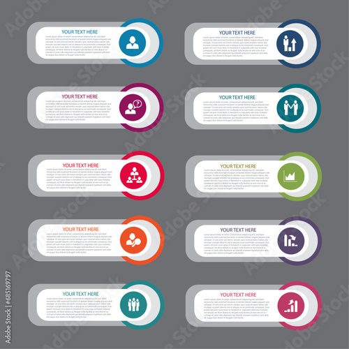 Infographic design template with numbers 10 option