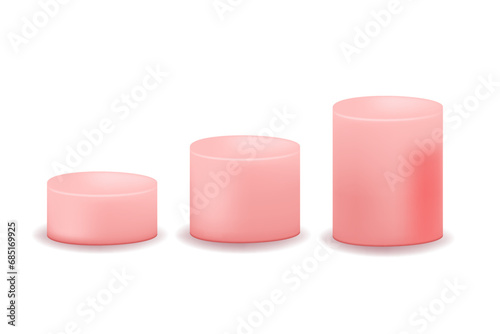 Podium Valentine soft pink 3d simple illustration