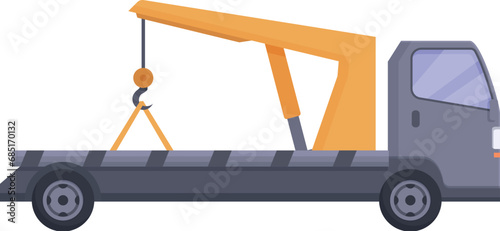 Car vehicle towing icon cartoon vector. New tow truck. Help road damage