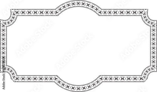 Rectangle Frame horizontal vintage frames flower floral border Luxury ornate art leaf Elements design silhouette black border retro badge decoration element isolated decor