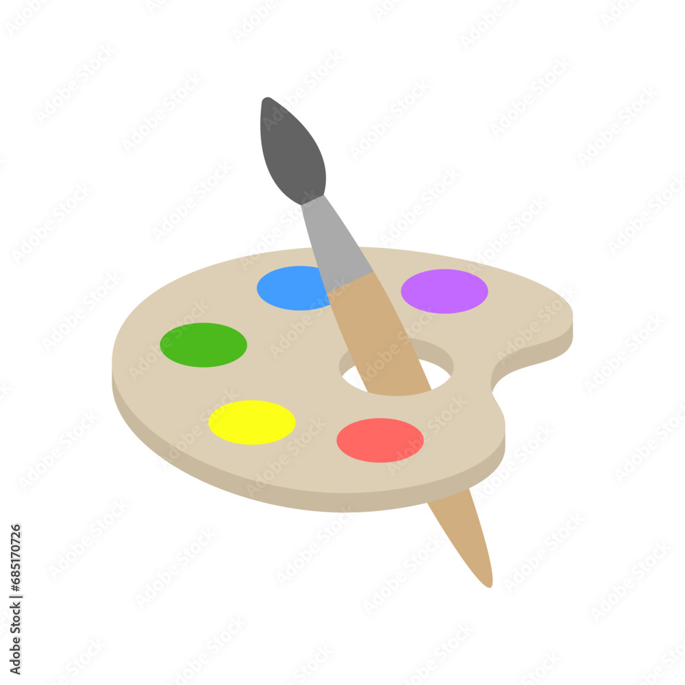 Artist's palette with brush. Vector illustration Artist's palette with brush. Vector illustration