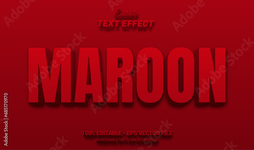 maroon editable text effect