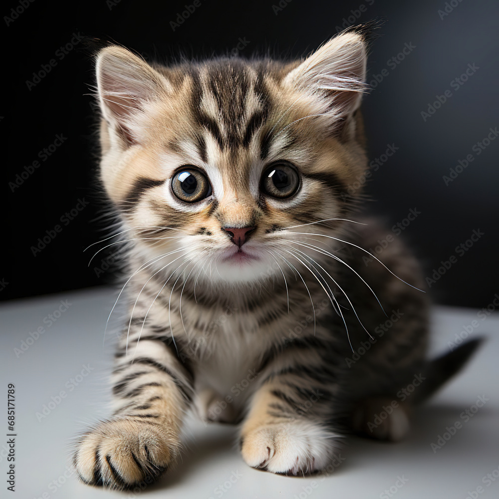 Innocent Curiosity: Portrait of a Young Tabby Cat on a Clean Background Innocent Curiosity: Portrait of a Young Tabby Cat on a Clean Background